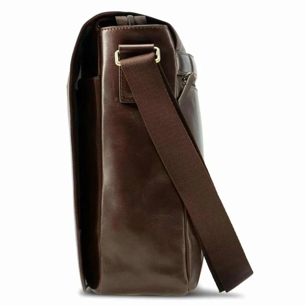 Clearance Jost Skagen Aktentaschen Messenger Leder 38 cm Laptopfach redbrown