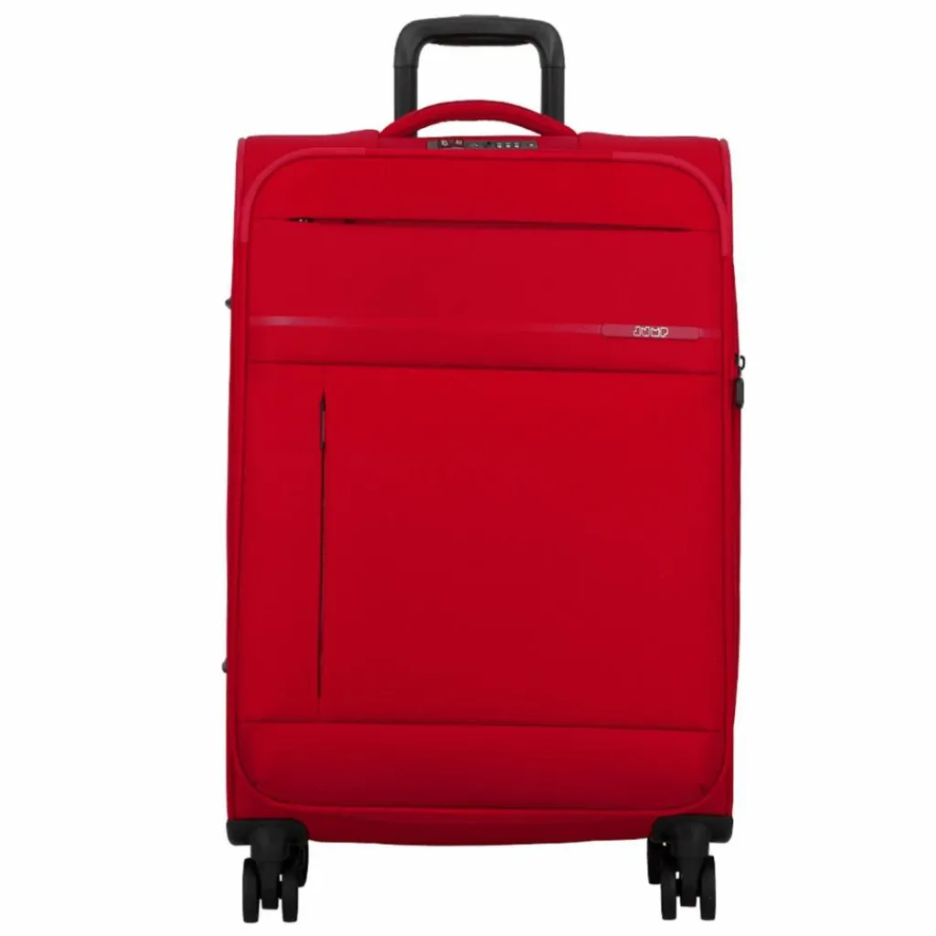 Jump Weichgepäck|4-Rollen Koffer<Monthélys 4 Rollen Trolley 67 cm mit Dehnfalte red