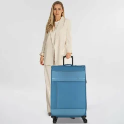 Jump Weichgepäck|4-Rollen Koffer<Monthélys 4 Rollen Trolley 78 cm mit Dehnfalte blue