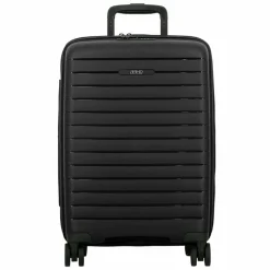 Best Jump Striper 4 Rollen Kabinentrolley 55 cm mit Dehnfalte dark grey