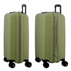 Jump Hartgepäck Kabinengepäck|4-Rollen Kabinentrolleys<Striper 4 Rollen Kabinentrolley 55 cm mit Dehnfalte light green