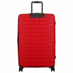 Jump Hartgepäck|4-Rollen Koffer<Striper 4 Rollen Trolley 77 cm mit Dehnfalte red