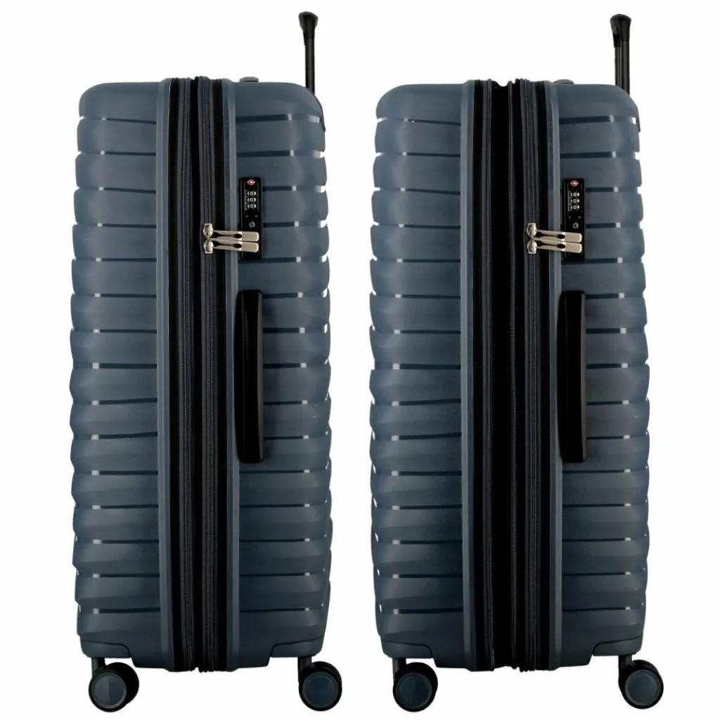 Jump 4-Rollen Koffer|Hartgepäck<Xwave 4 Rollen Trolley 76 cm mit Dehnfalte bleu nuit