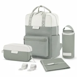 Kapten & Son Bergen Wickelrucksack Set 4 tlg. Laptopfach muted sage