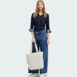 Kipling Henkeltaschen|Schultertaschen<Basic Hanifa Schultertasche 39 cm Laptopfach hideaway beige