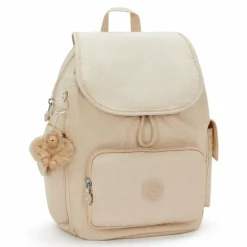 Clearance Kipling Basic Plus City Pack City Rucksack 33.5 cm sparkled beige