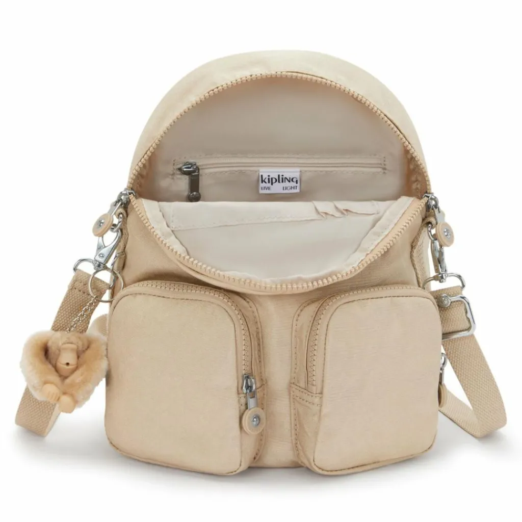 Sale Kipling Basic Plus Firefly Up City Rucksack 31 cm sparkled beige