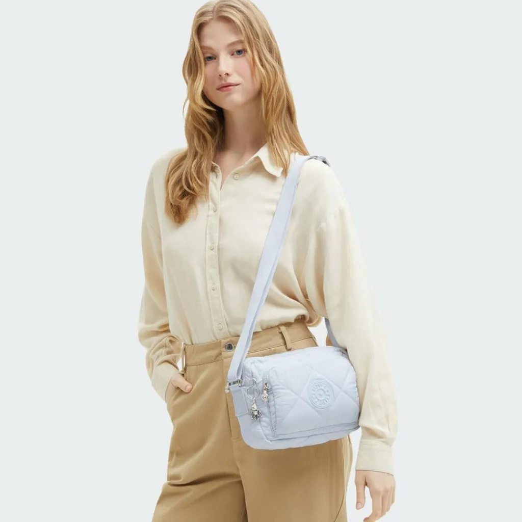 Discount Kipling K.Quilt Abanu Zip Umhängetasche M 24 cm water blue quilt