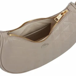 Outlet Lacoste Maheki Schultertasche Leder 24 cm simply taupe