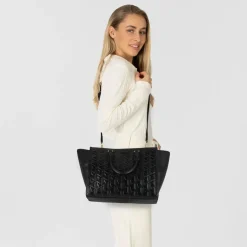 Discount Lacoste Maheki Shopper Tasche Leder 43 cm noir