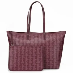 Lacoste Monogram Zely Shopper Tasche 37 cm mono winetasting damson