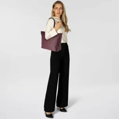 Lacoste Monogram Zely Shopper Tasche 37 cm mono winetasting damson