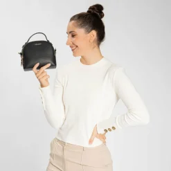 Lazarotti Henkeltaschen<Bologna Leather Handtasche Leder 17 cm black