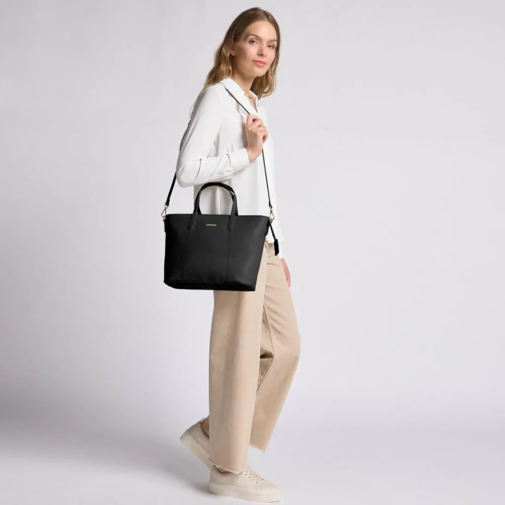 Hot Lazarotti Bologna Leather Shopper Tasche Leder 31 cm black