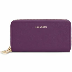Lazarotti Damengeldbörsen Querformat<Bologna Leather Geldbörse RFID Schutz Leder 20 cm purple