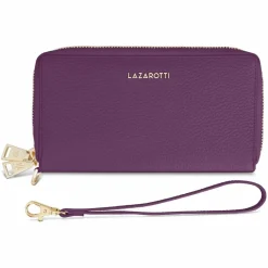 Lazarotti Damengeldbörsen Querformat<Bologna Leather Geldbörse RFID Schutz Leder 20 cm purple