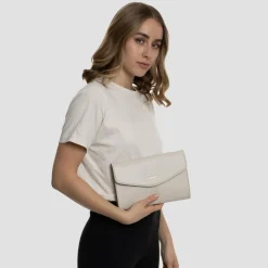 Lazarotti Umhängetaschen|Abendtaschen & Clutches<Bologna Leather Clutch Tasche Leder 23 cm cream