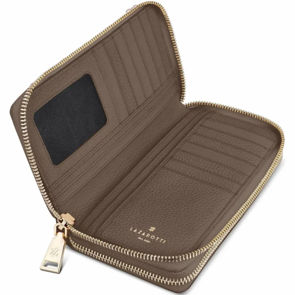 Lazarotti Damengeldbörsen Querformat<Bologna Leather Geldbörse RFID Schutz Leder 20 cm taupe