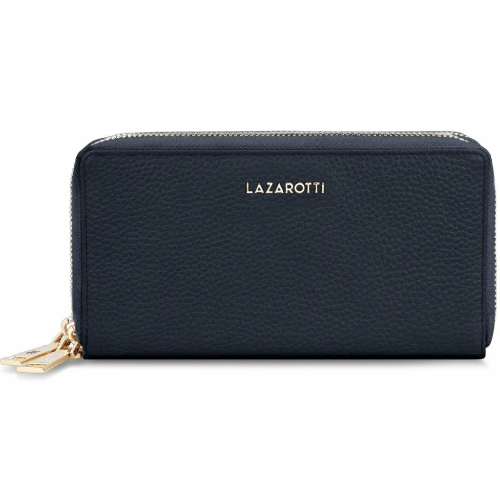Lazarotti Damengeldbörsen Querformat<Bologna Leather Geldbörse RFID Schutz Leder 20 cm navy