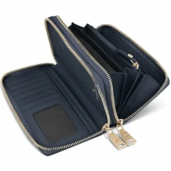 Lazarotti Damengeldbörsen Querformat<Bologna Leather Geldbörse RFID Schutz Leder 20 cm navy