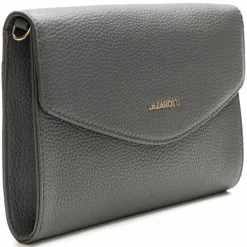 Clearance Lazarotti Bologna Leather Clutch Tasche Leder 23 cm grey