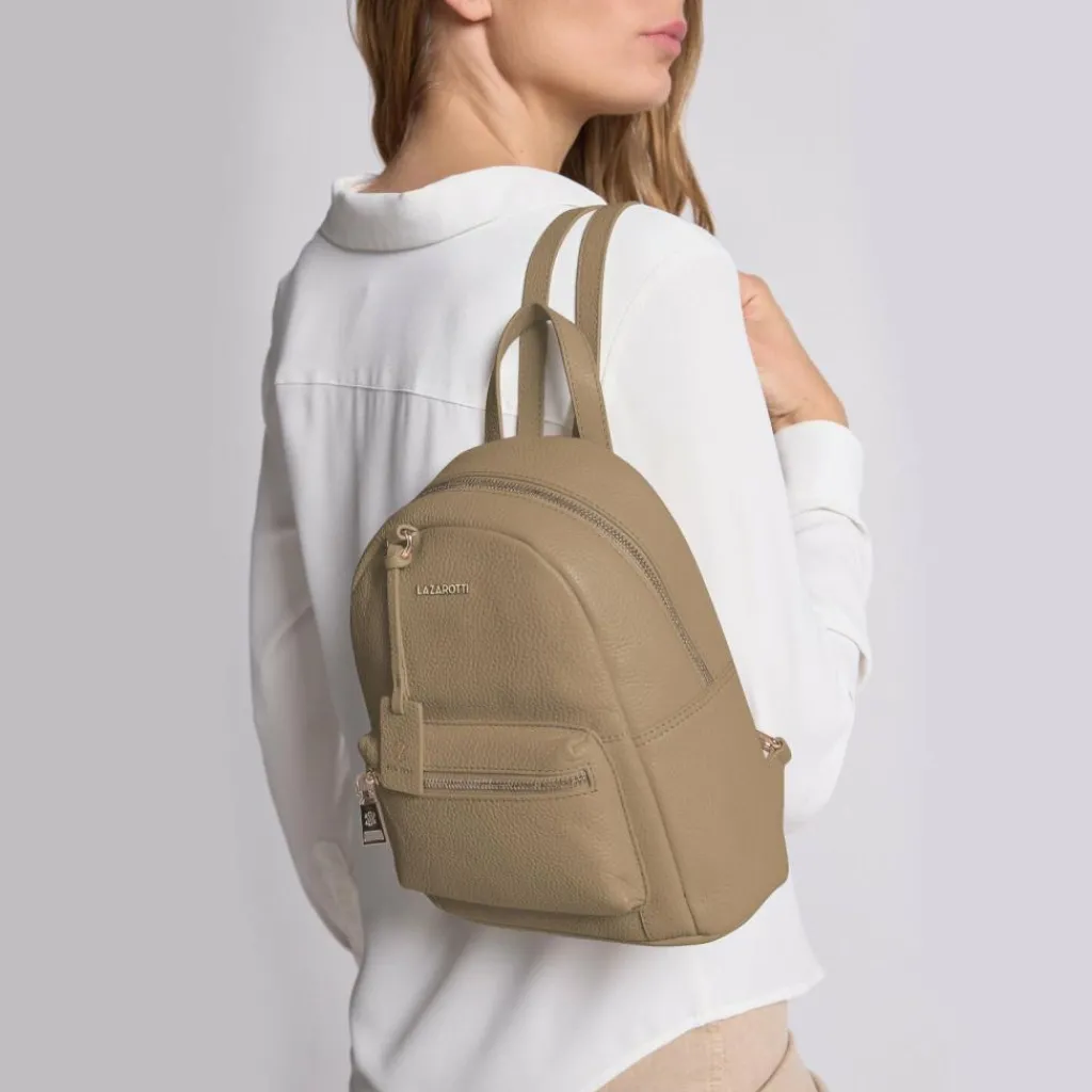 Discount Lazarotti Bologna Leather City Rucksack Leder 27 cm sand