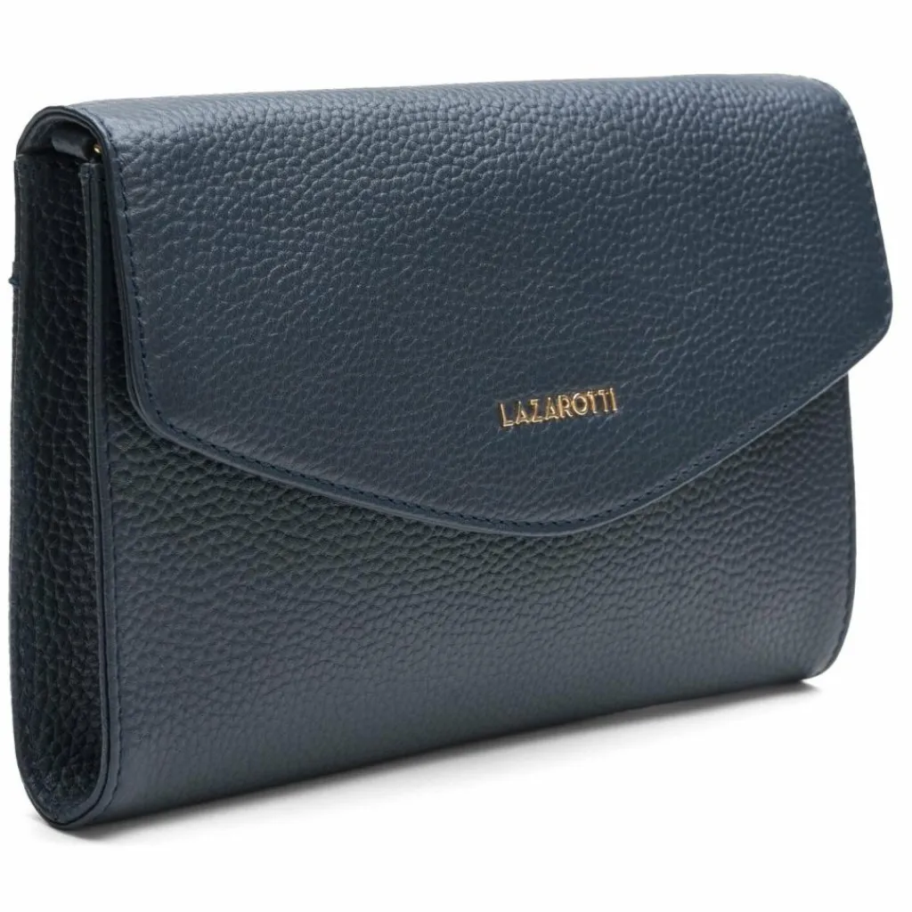 Online Lazarotti Bologna Leather Clutch Tasche Leder 23 cm navy
