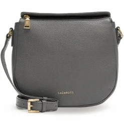 Online Lazarotti Bologna Leather Umhängetasche Leder 25 cm grey