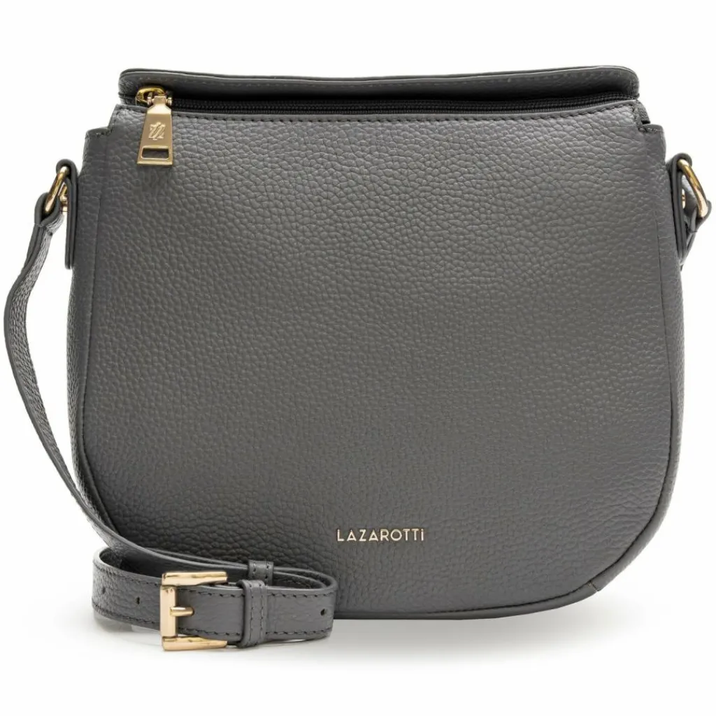 Online Lazarotti Bologna Leather Umhängetasche Leder 25 cm grey