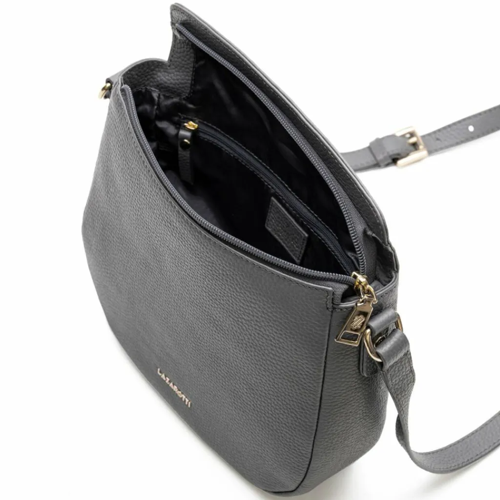 Online Lazarotti Bologna Leather Umhängetasche Leder 25 cm grey
