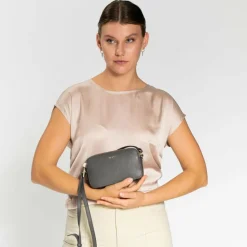 Outlet Lazarotti Bologna Leather Umhängetasche Leder 18 cm grey