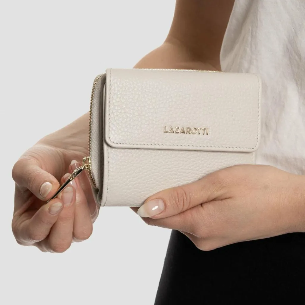 New Lazarotti Bologna Leather Geldbörse Leder 12 cm cream