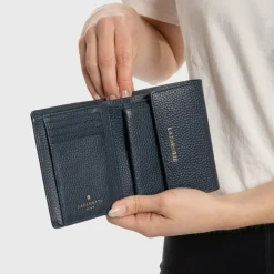 Lazarotti Damengeldbörsen Querformat<Bologna Leather Geldbörse Leder 12 cm navy
