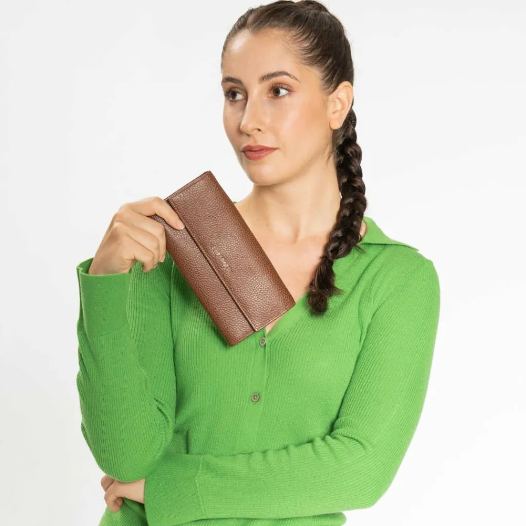 Lazarotti Damengeldbörsen Querformat<Bologna Leather Geldbörse Leder 19 cm brown