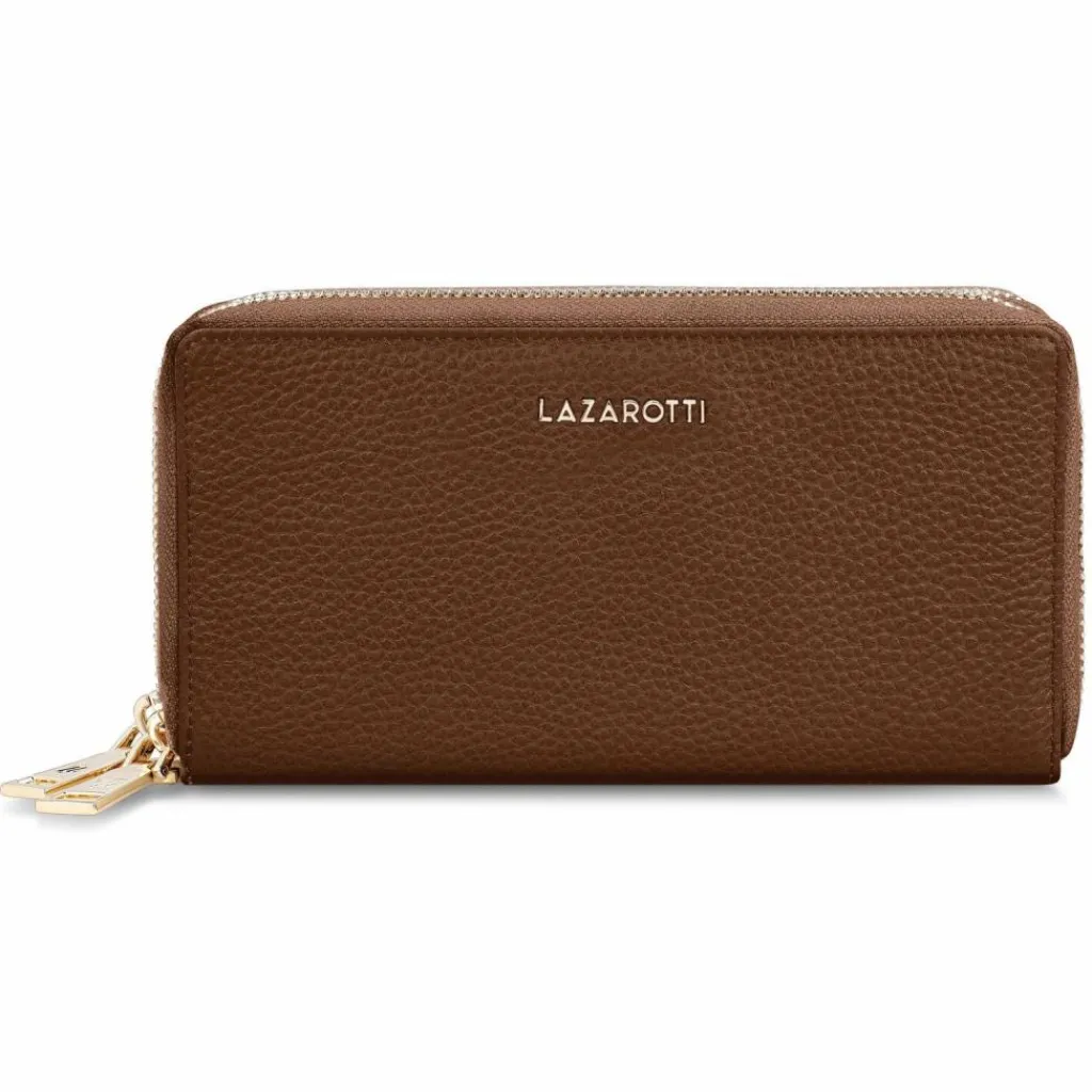 Lazarotti Damengeldbörsen Querformat<Bologna Leather Geldbörse RFID Schutz Leder 20 cm brown