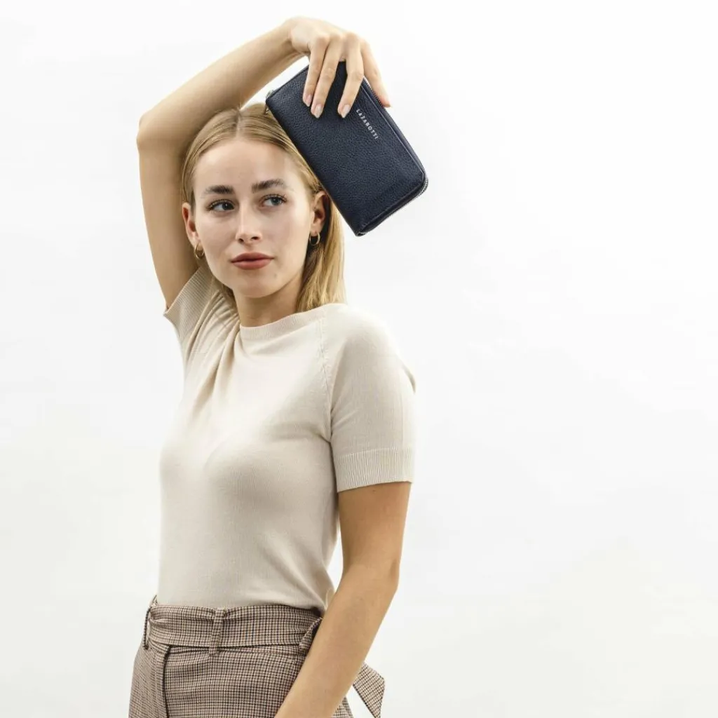 Lazarotti Damengeldbörsen Querformat<Milano Leather Geldbörse Leder 20 cm blue