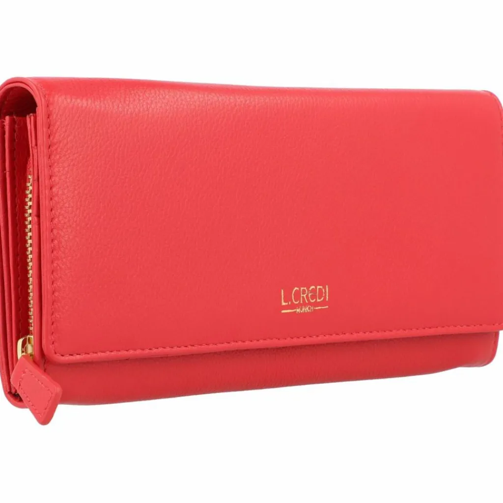 Discount L.Credi Evelyn Geldbörse Leder 20 cm rot