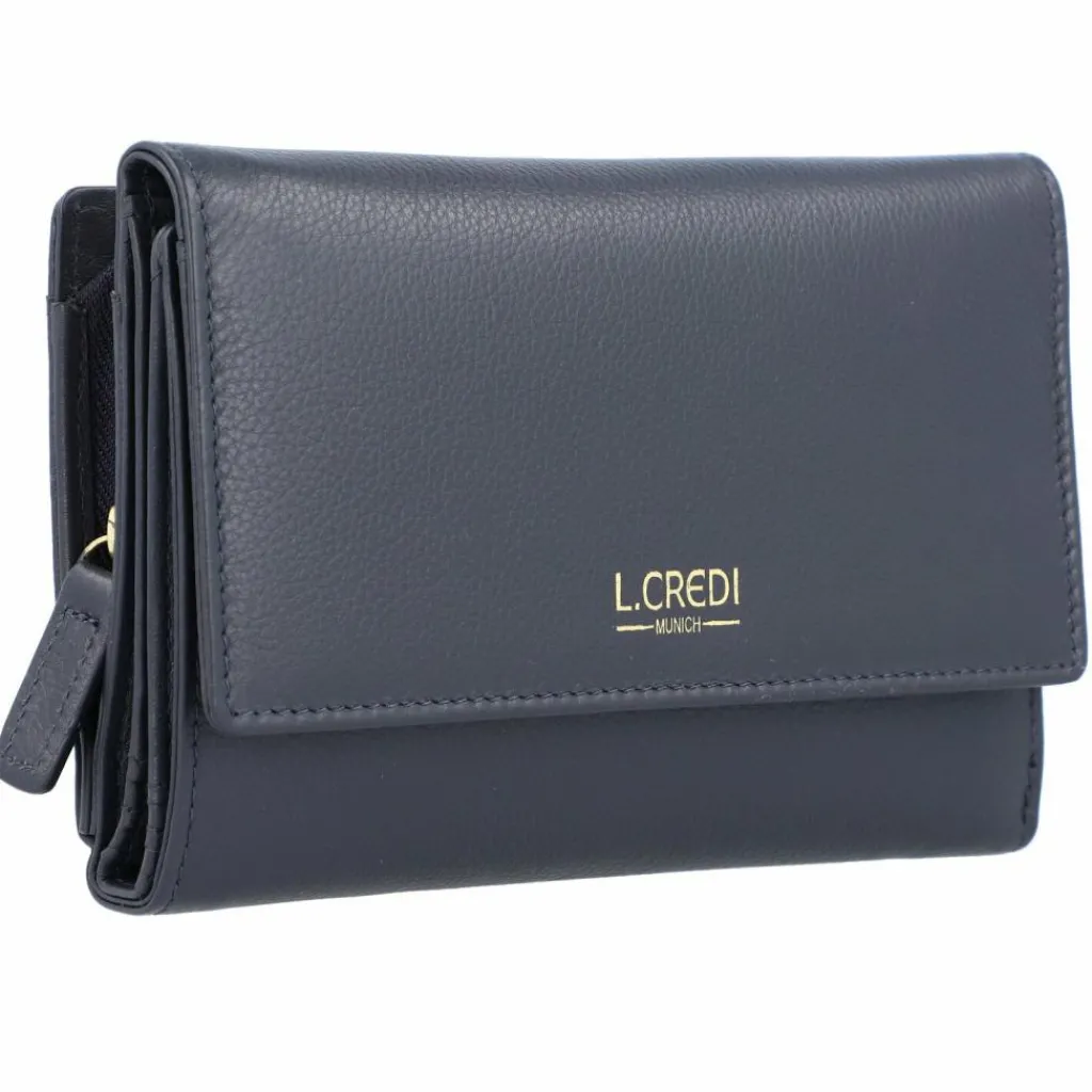 Outlet L.Credi Evelyn Geldbörse RFID Leder 14,5 cm marine