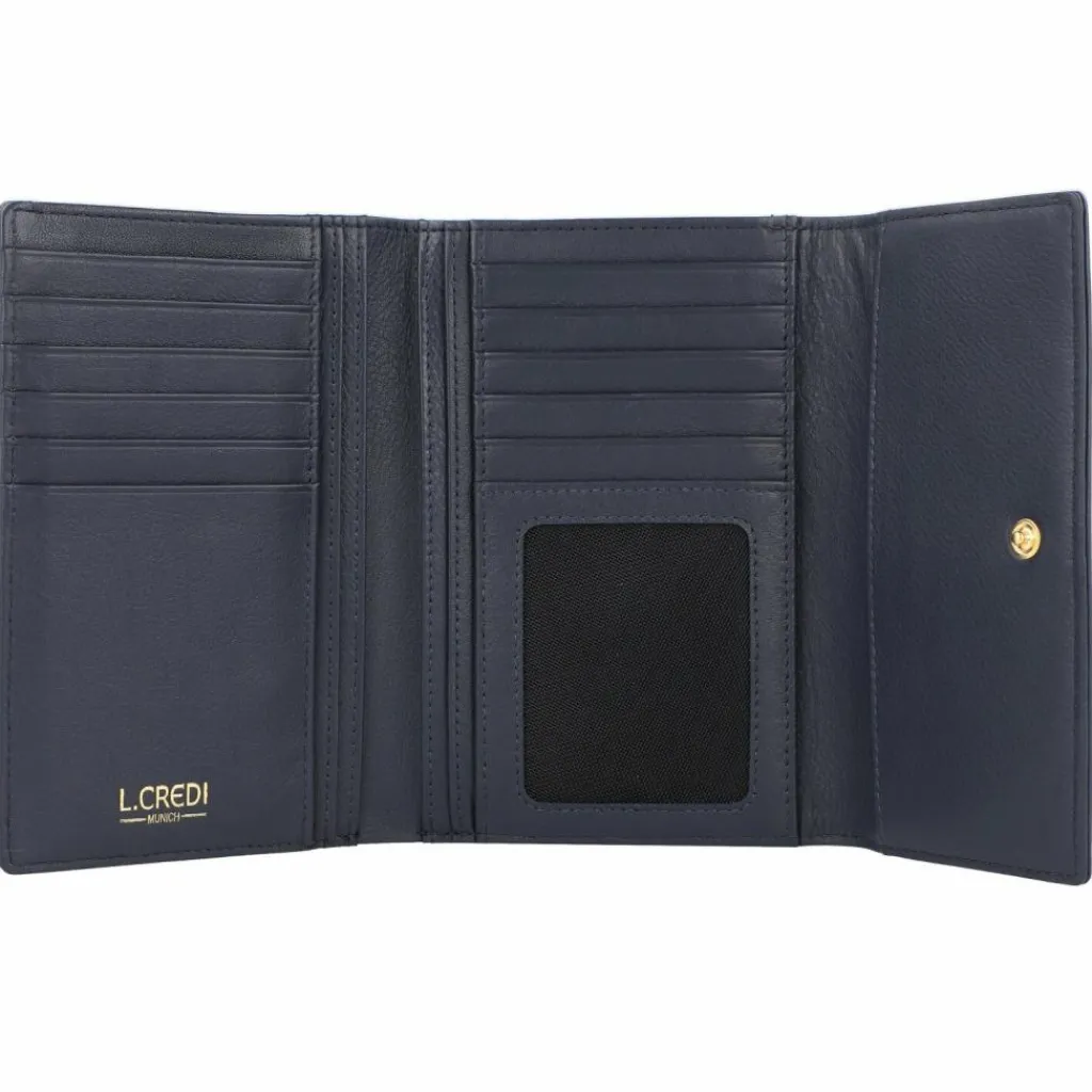 Outlet L.Credi Evelyn Geldbörse RFID Leder 14,5 cm marine