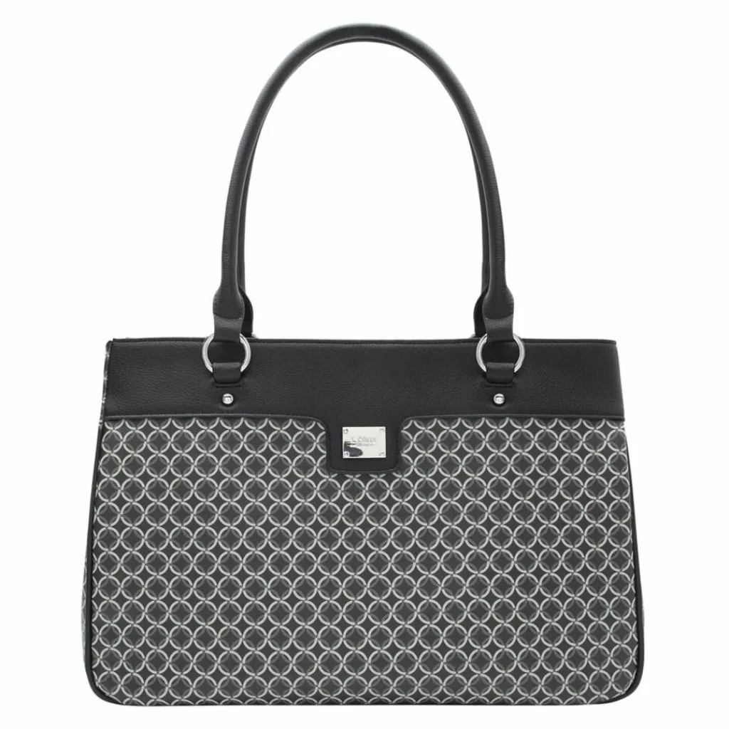 L.Credi Schultertaschen<Pia Schultertasche 37 cm schwarz