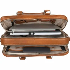 Hot Leonhard Heyden Bergamo Aktentasche Leder 41 cm Laptopfach hellbraun