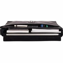 Leonhard Heyden Messenger Bags|Laptoptaschen<Bergamo Messenger Leder 38 cm Laptopfach schwarz