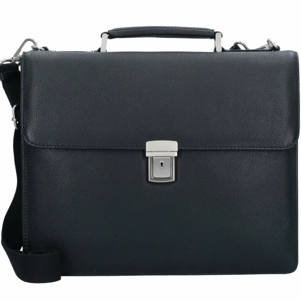 Best Leonhard Heyden Berlin Aktentasche Leder 38 cm Laptopfach schwarz