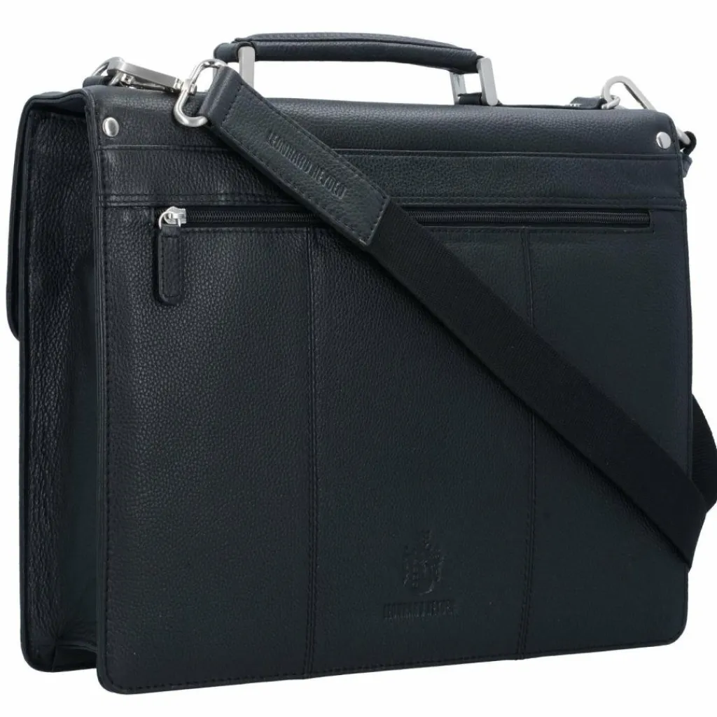 Best Leonhard Heyden Berlin Aktentasche Leder 38 cm Laptopfach schwarz