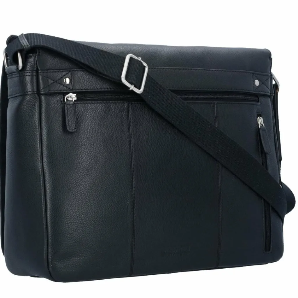 Outlet Leonhard Heyden Berlin Umhängetasche Leder 38 cm schwarz
