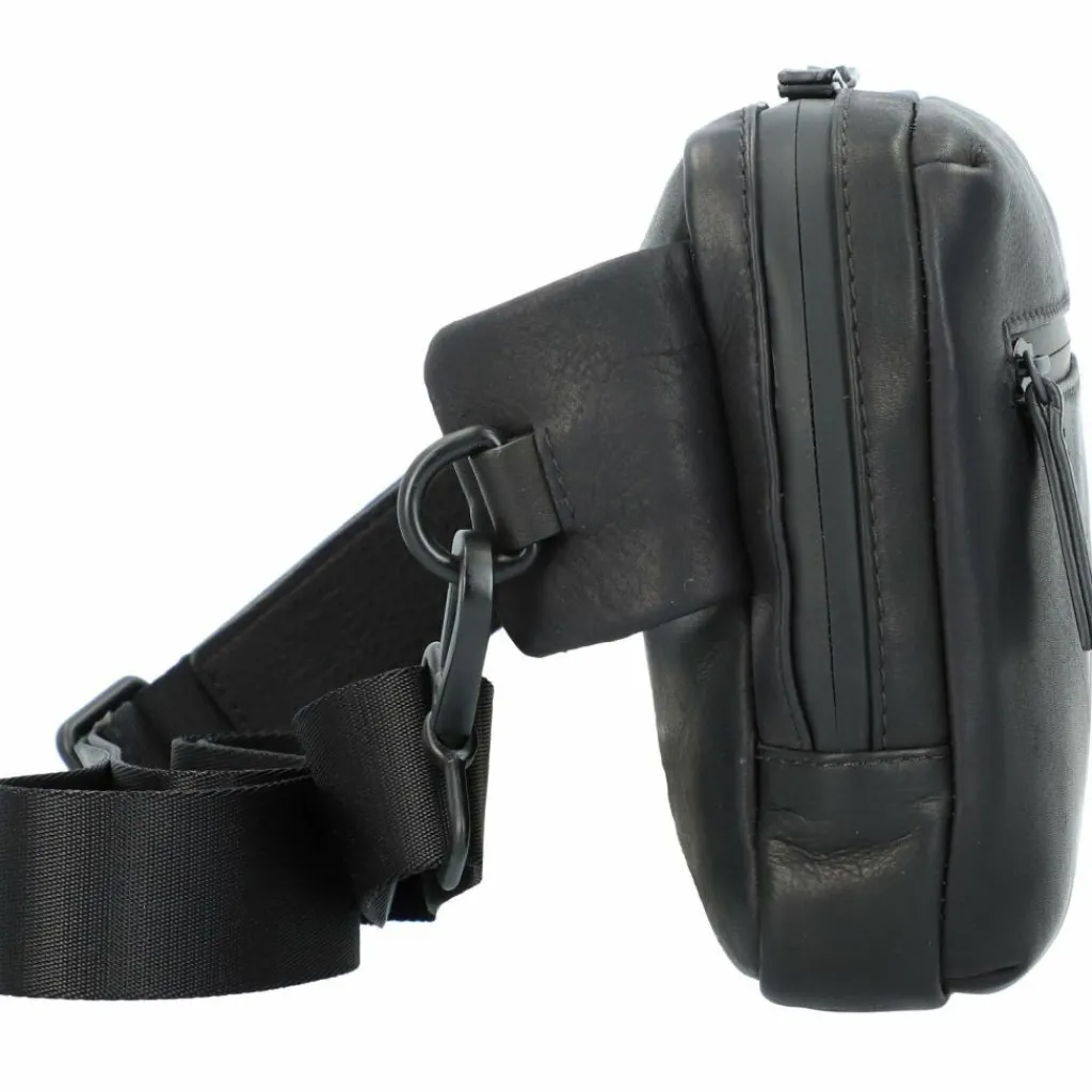 New Leonhard Heyden Den Haag Gürteltasche Leder 22 cm schwarz
