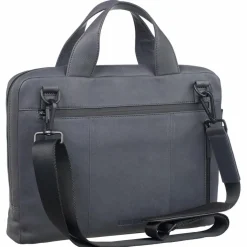 New Leonhard Heyden Den Haag Aktentasche Leder 38 cm Laptopfach grau