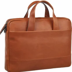New Leonhard Heyden Hamburg Aktentasche 38 cm Laptopfach cognac