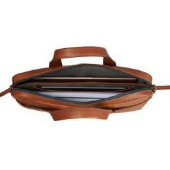 New Leonhard Heyden Hamburg Aktentasche 38 cm Laptopfach cognac
