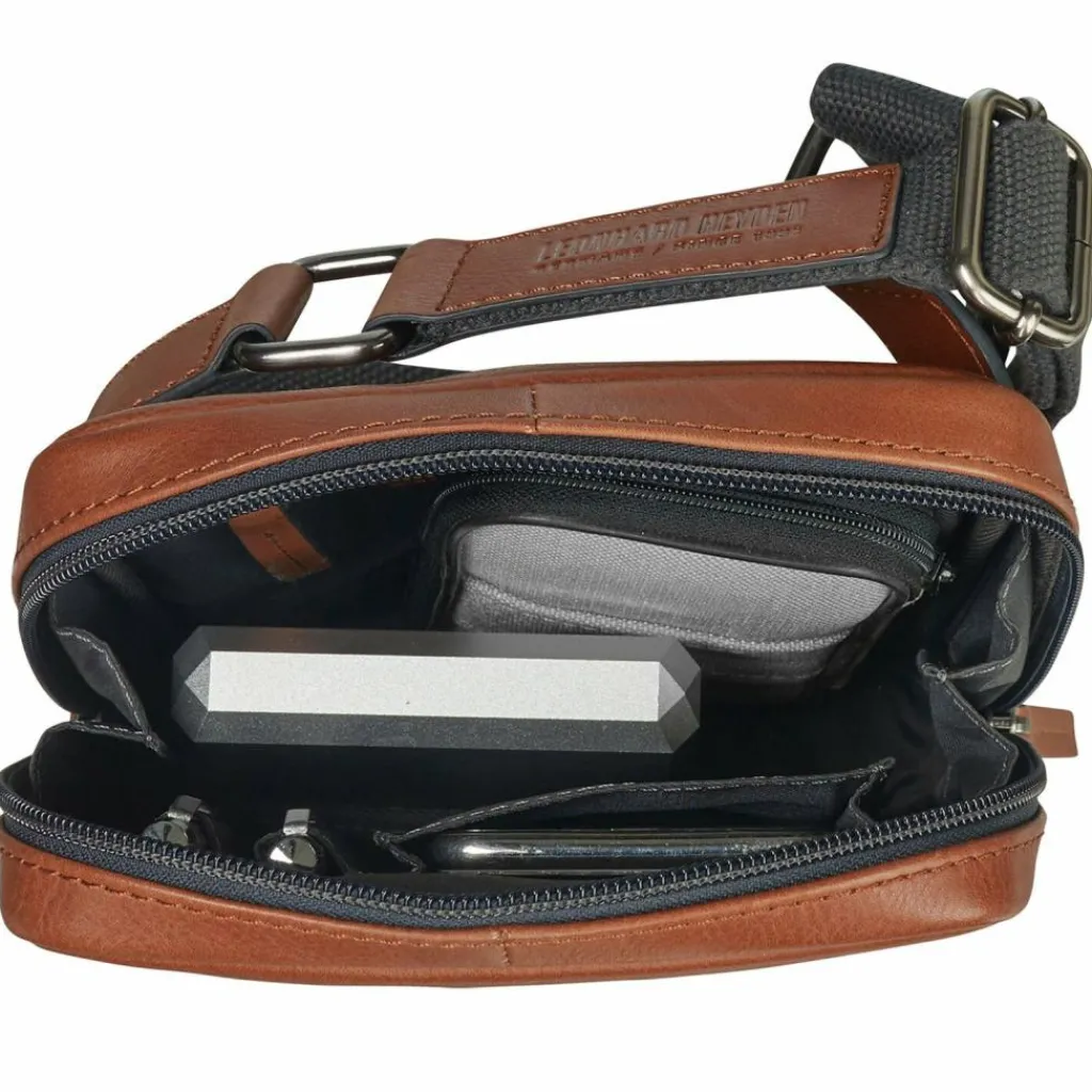 Clearance Leonhard Heyden Hamburg Umhängetasche Leder 16 cm cognac